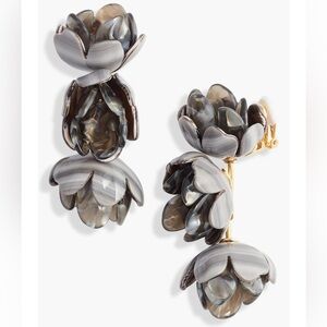 LELE SADOUGHI ROSE PETAL TRIPLE DROP 14K-GOLD PLATED CLIP-ON EARRINGS - NWT